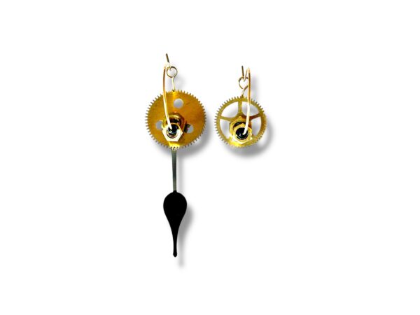 Boucles d'oreilles aiguille d'horloge noire Tempo