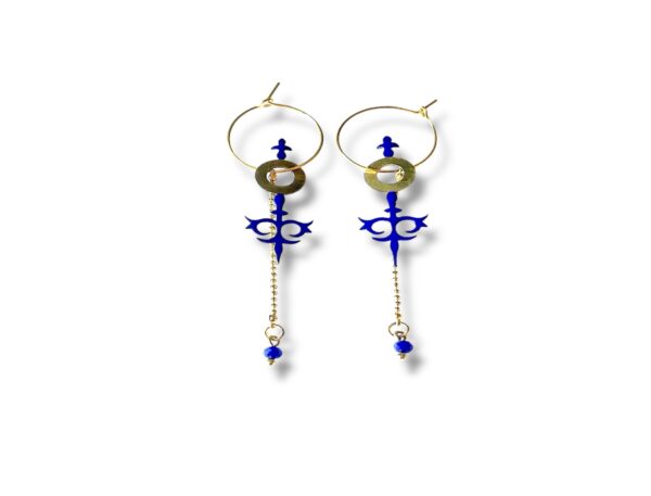 BO AIGUILLES VIOLET Boucles d'oreilles aiguilles d'horloge violet Tempo