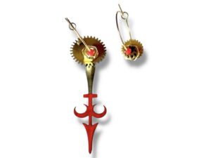 boucles d'oreilles aiguille d'horloge rouge Tempo Boucles d'oreilles aiguille d'horloge rouge Tempo