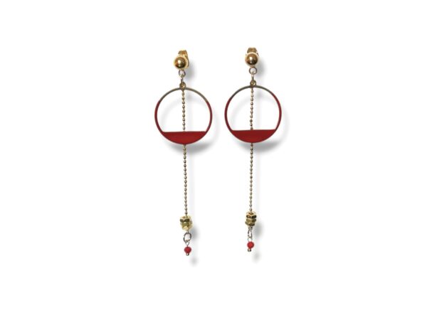 boucles d'oreilles écrous rond émail rouge Oh la la ! Boucles d'oreilles écrous rond émail rouge Oh la la !
