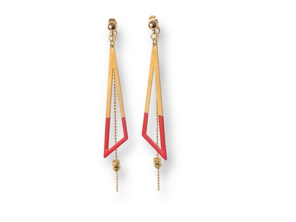 boucles d'oreilles écrous trapèze émail rouge Oh la la ! Boucles d'oreilles écrous trapèze émail rouge Oh la la !