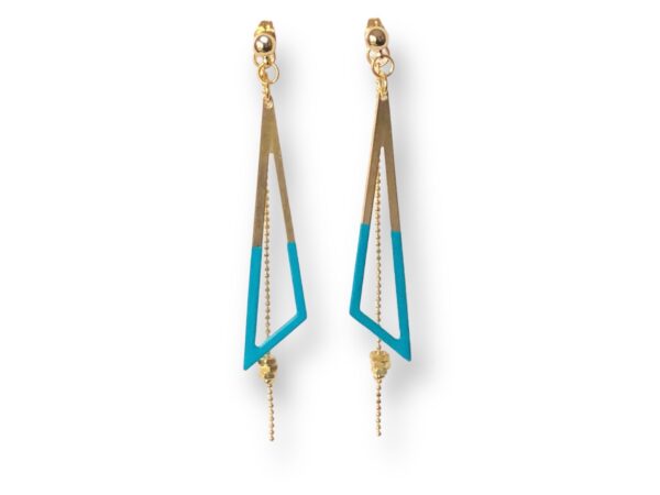 boucles d'oreilles écrous trapèze émail bleu Oh la la ! Boucles d'oreilles écrous trapèze émail bleu Oh la la !