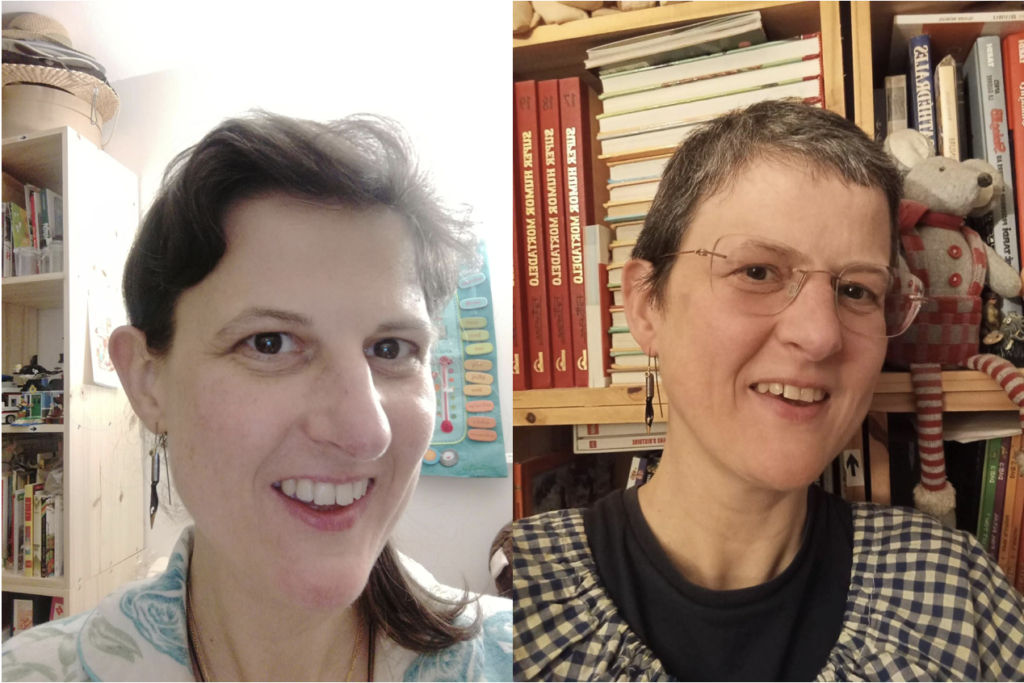 Une cliente porte les boucles d'oreilles Margaux Coquelicot depuis 9 ans