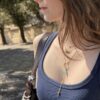 Collier cravate écrous pierre bleu ciel Oh la la !