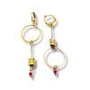 Boucles d'oreilles écrous asymétriques rond rouge Oh la la !