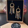Boucles d'oreilles plumes calligraphie émail vert et bleu Graffiti