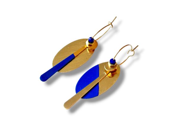 BO EMAIL OVAL Boucles d'oreilles écrous émail oval bleu Oh la la !