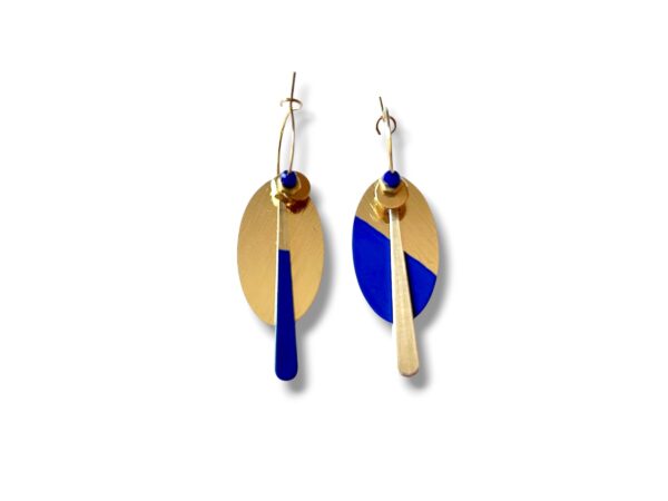 BO EMAIL OVAL BLEU Boucles d'oreilles écrous émail oval bleu Oh la la !