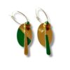 Boucles d'oreilles émail vert Oh la la ! Boucles d'oreilles écrous oval émail vert Oh la la !