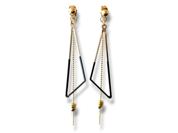 Boucles d'oreilles écrous triangle émail noir Boucles d'oreilles écrous triangle émail noir Oh la la !