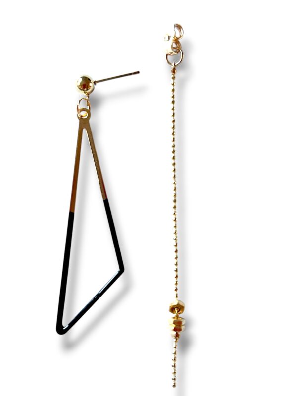 BO EMAIL TRIANGLE NOIR DET 2 Boucles d'oreilles écrous triangle émail noir Oh la la !