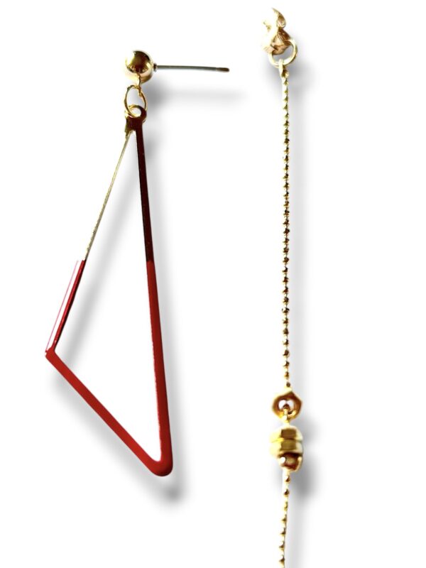 BO EMAIL TRIANGLE ROUGE DET 2 Boucles d'oreilles écrous triangle émail rouge Oh la la !