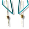 BO EMAIL TRIANGLE TURQ DET Boucles d'oreilles écrous triangle émail turquoise Oh la la !