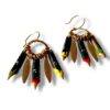 Boucles d'oreilles plumes calligraphie émail jaune rouge vert Graffiti