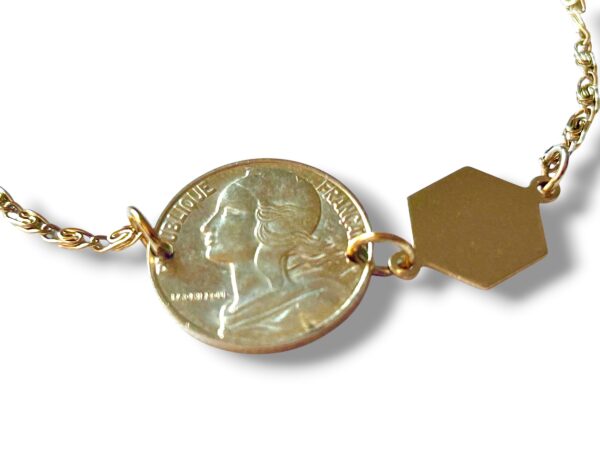 Bracelet pièce 5 centimes de francs