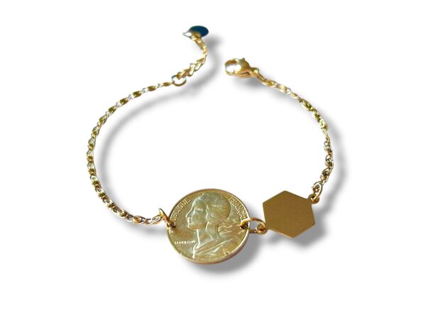 Bracelet pièce 5 centimes de francs