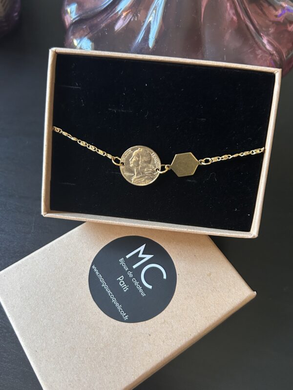 Bracelet pièce 5 centimes de francs