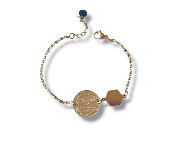 Bracelet pièce 5 centimes de francs