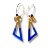 Créoles écrous triangle émail bleu Boucles d'oreilles créoles écrous triangle émail bleu Oh la la !