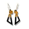 Boucles d'oreilles créoles écrous triangle émail noir Oh la la !