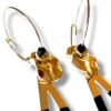 Boucles d'oreilles créoles écrous triangle émail noir Oh la la !