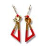 Boucles d'oreilles créoles écrous triangle émail rouge Oh la la !