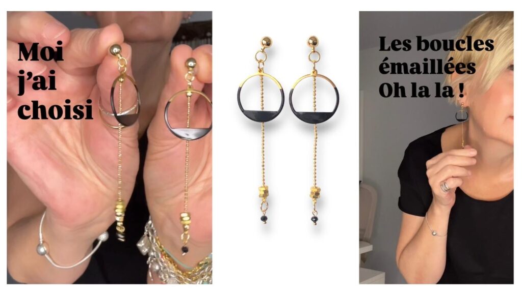 boucles emaillees noires