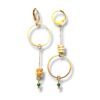 Boucles d'oreilles écrous asymétriques rond vert Oh la la !