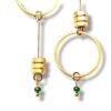 Boucles d'oreilles écrous asymétriques rond vert Oh la la !