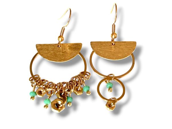 Boucles d'oreilles écrous dépareillées turquoise Oh la la !