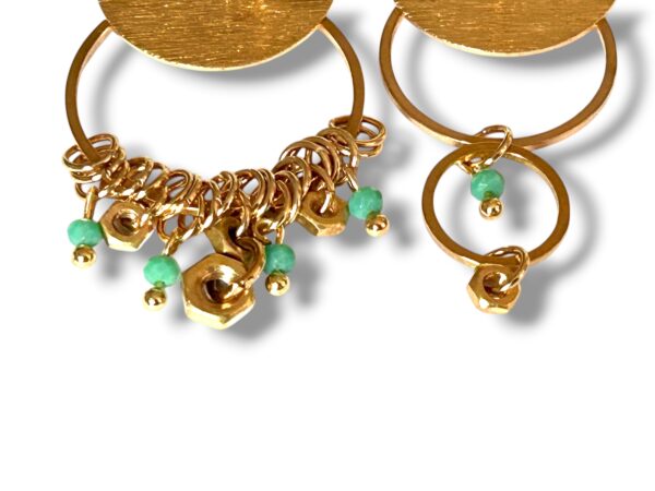 Boucles d'oreilles écrous dépareillées turquoise Oh la la !